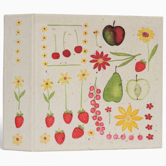 Fruit et classeur de recette de fleurs (Devant/Côté)
