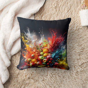 Fruit explosion throw pillow