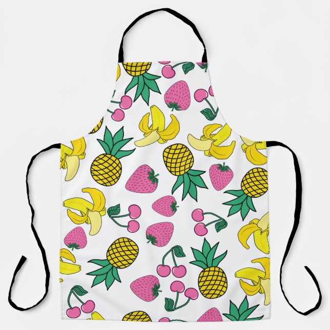 Fruit Fiesta: Bananas, Pineapples, Strawberries Apron (Front)