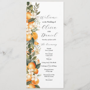 Fruit Floral Oranges Wedding Menu Ceremony Details