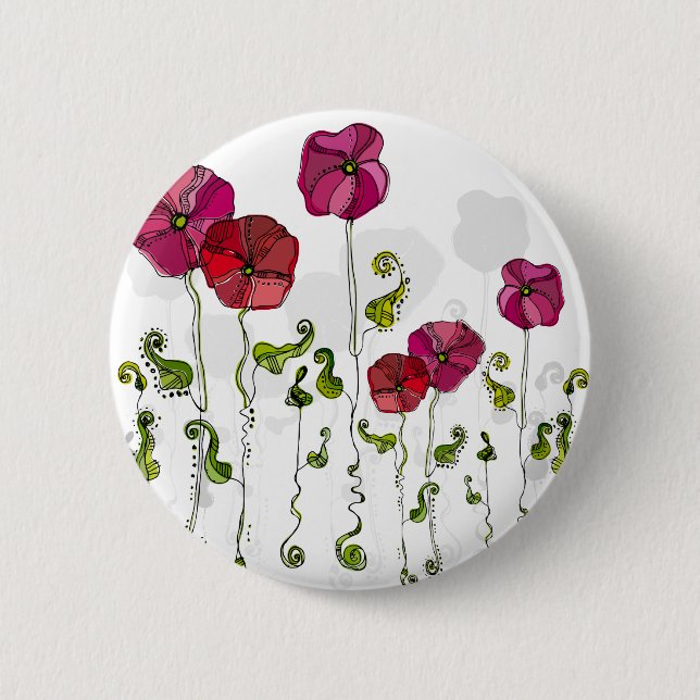 Fruit Flower Cool Cute Girly Retro Floral 2 Inch Round Button (Front)