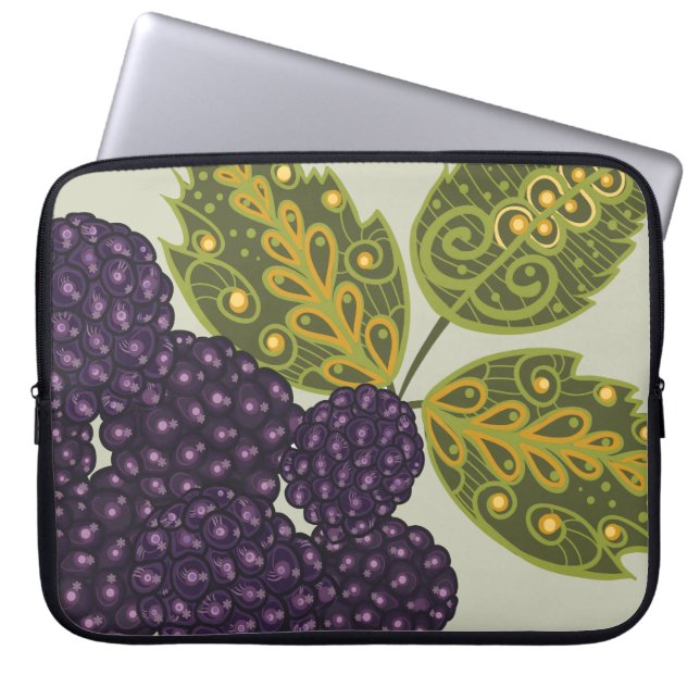 Fruit Flower Cool Cute Girly Retro Floral Laptop Sleeve (Front)
