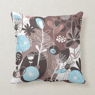 Fruit Flower Cool Cute Girly Retro Floral Throw Pillow