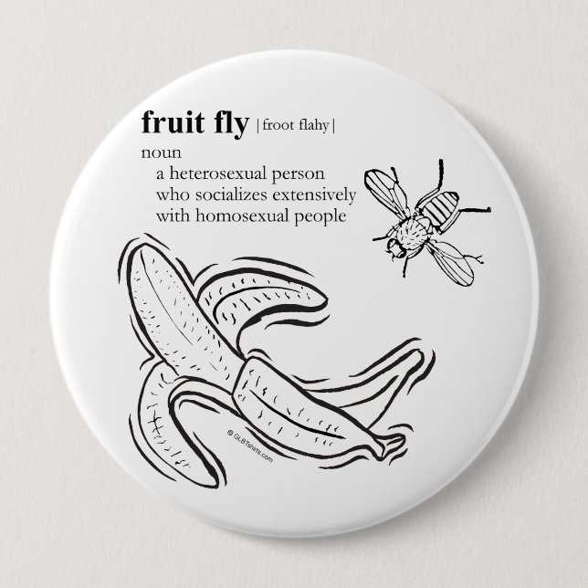 FRUIT FLY 4 INCH ROUND BUTTON (Front)