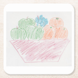 Fruit for live square paper coaster