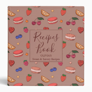 Fruit & French Macaron Pattern Binder