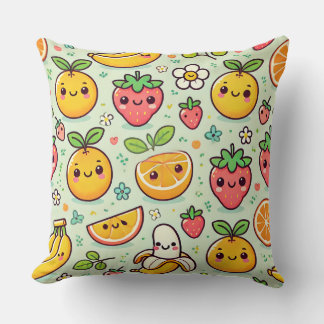 Fruit friends throw pillow