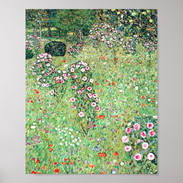 Fruit Garden With Roses By Gustav Klimt Poster (Front)