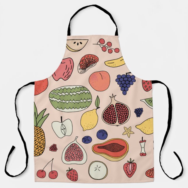 Fruit hand drawn pattern apron (Front)