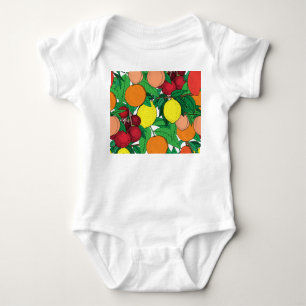 Fruit Hand Drawn Sketch Pattern Baby Bodysuit