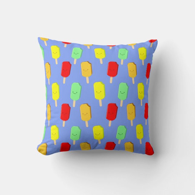 Fruit Ice Pop Pattern Throw Pillow (Front)