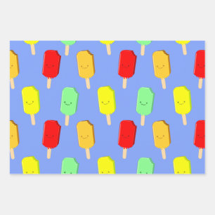 Fruit Ice Pop Pattern Wrapping Paper Sheet