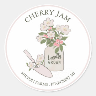 Fruit Jam Jar Small Business Classic Round Sticker
