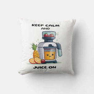 Fruit Juicer Keep Calm And Juice Health Throw Pillow