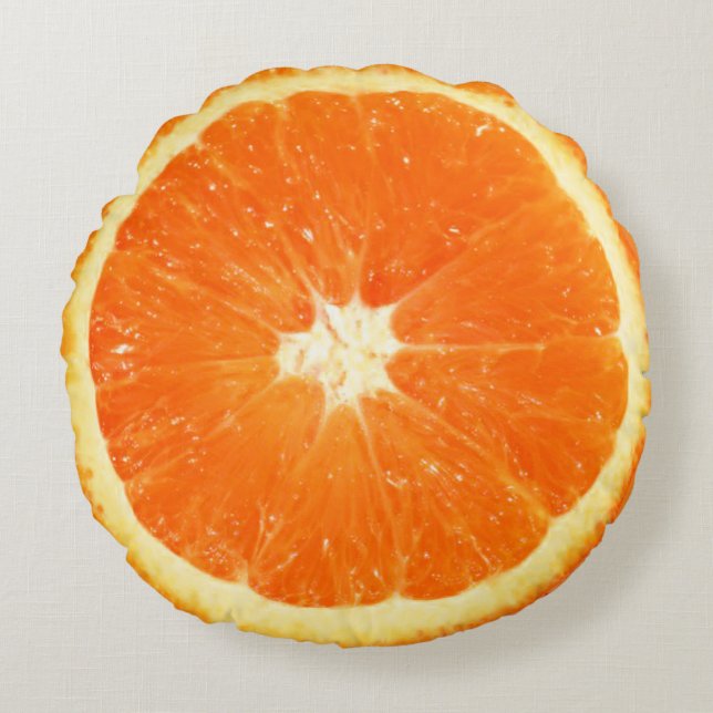 Fruit Juicy Orange Slice Round Pillow (Front)