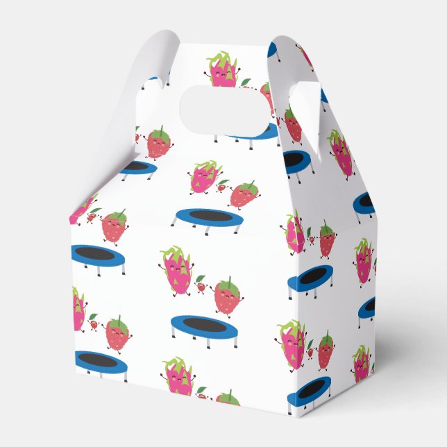 Fruit Jumping On Trampoline  Favor Box (Front Side)