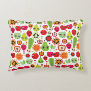 fruit kids illustration apple accent pillow