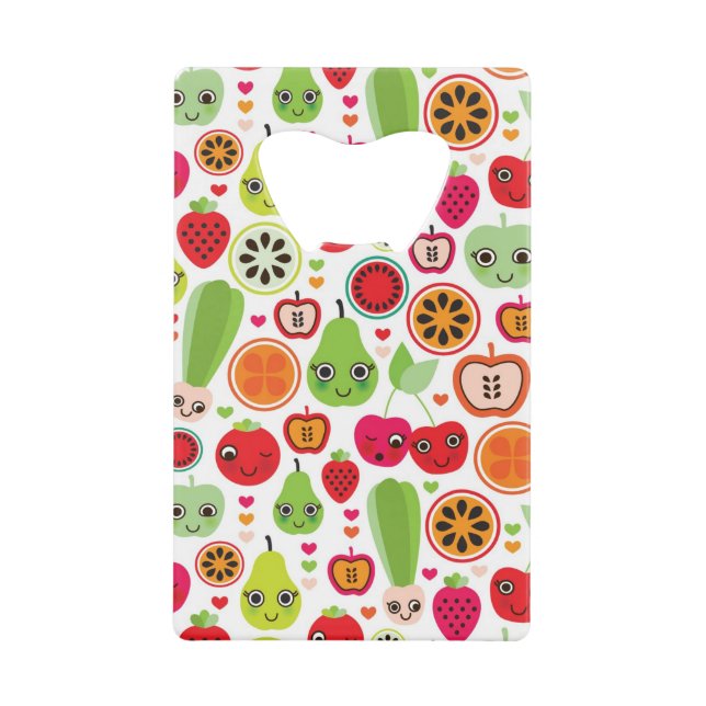 fruit kids illustration apple credit card bottle opener (Front)