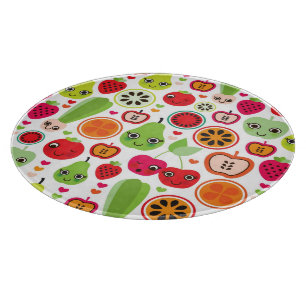 fruit kids illustration apple cutting board