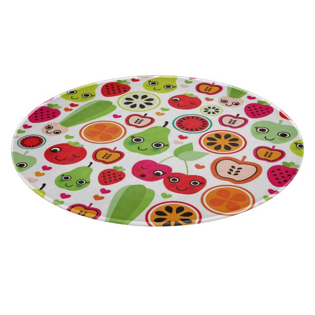 fruit kids illustration apple cutting board (Corner)