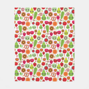 fruit kids illustration apple fleece blanket