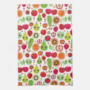 fruit kids illustration apple kitchen towel