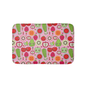 fruit kitchen illustration pattern bath mat