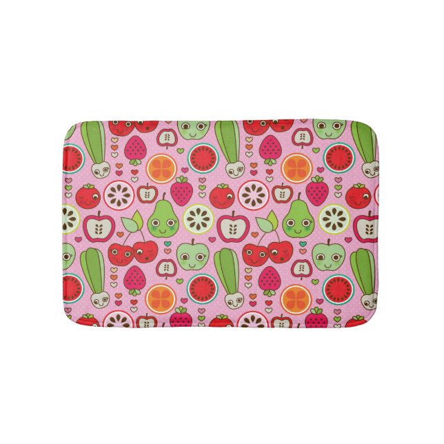 fruit kitchen illustration pattern bath mat (Front)