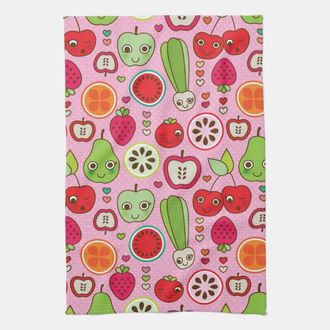 fruit kitchen illustration pattern kitchen towel (Vertical)