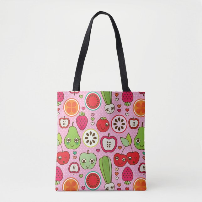 fruit kitchen illustration pattern tote bag (Front)