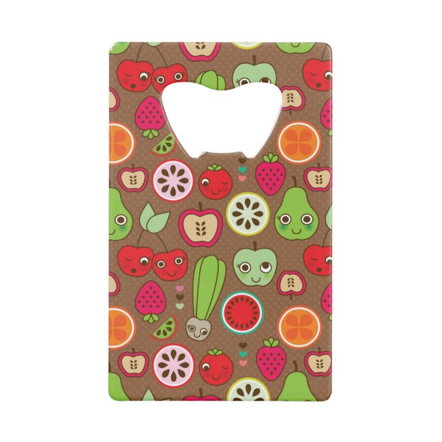 Fruit Kitchen Pattern Credit Card Bottle Opener (Front)