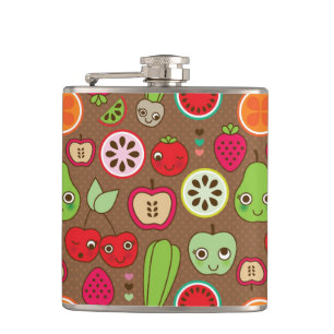 Fruit Kitchen Pattern Hip Flask