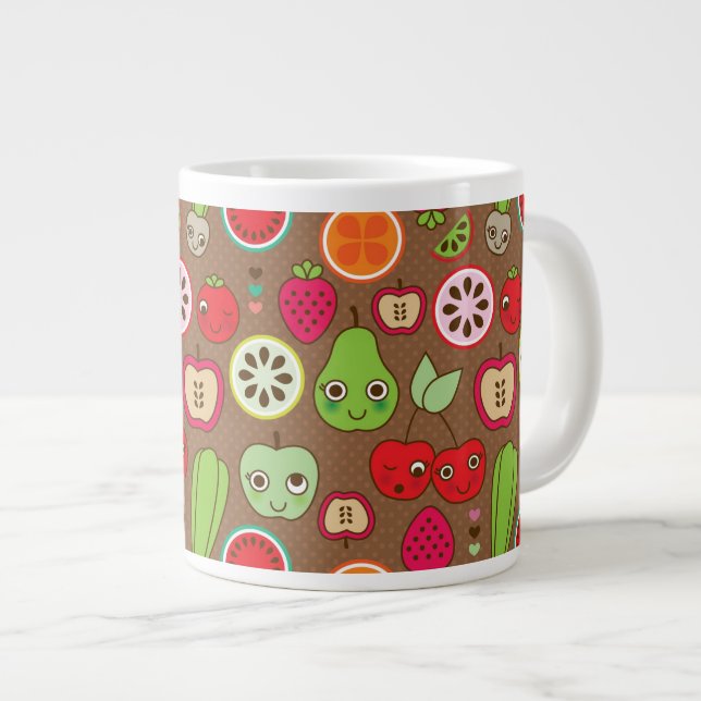 Fruit Kitchen Pattern Large Coffee Mug (Front Right)