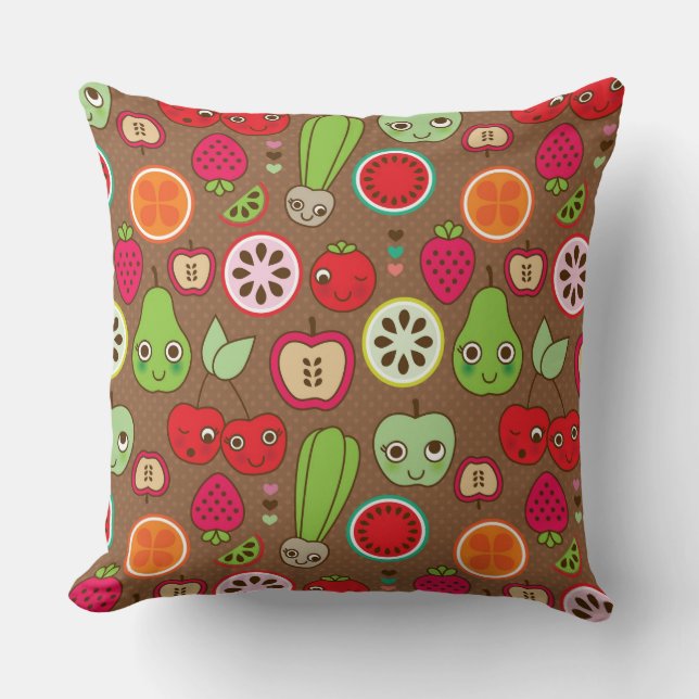 Fruit Kitchen Pattern Throw Pillow (Front)