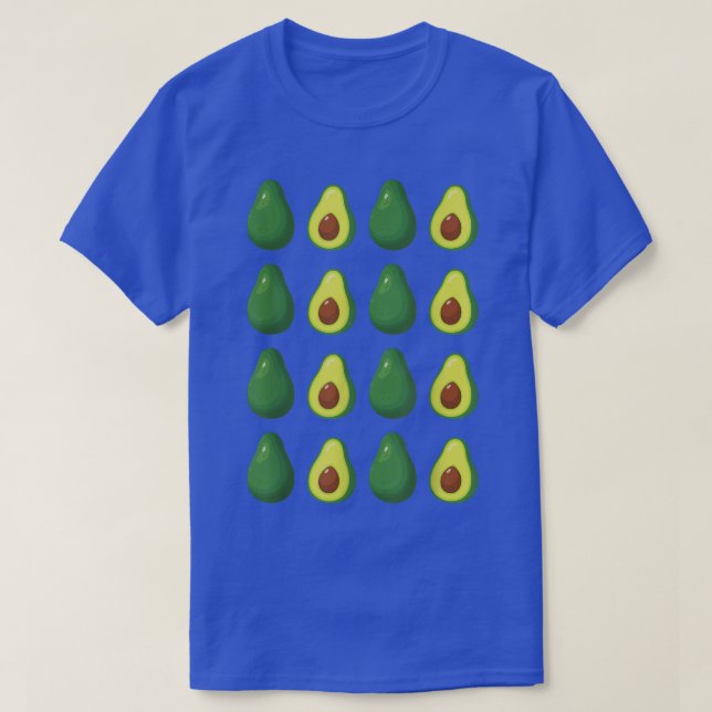 Fruit Lover Vegans Avocado Pattern Fruitarian Avoc T-Shirt (Design Front)