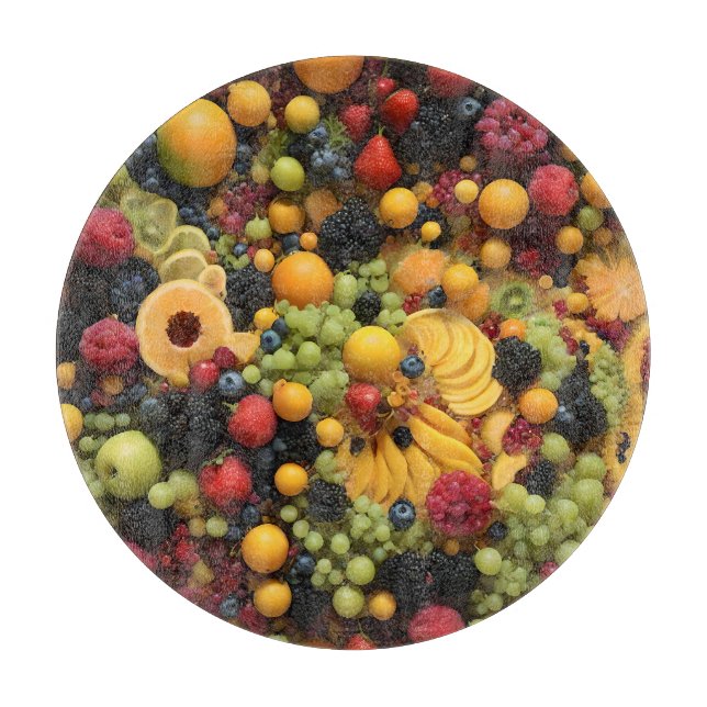 Fruit Lovers Delight Colorful Fruit Platter, Cutting Board (Front)