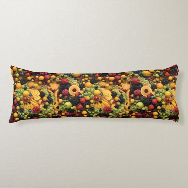 Fruit Lovers Delight Colorful Platter,  Body Pillow (Front)