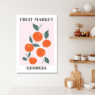 Fruit Market Georgia Orange Peaches Food Canvas Print