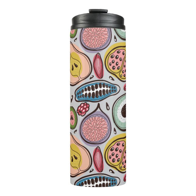 Fruit Medley: Vibrant Seamless Pattern Thermal Tumbler (Front)