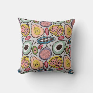 Fruit Medley: Vibrant Seamless Pattern Throw Pillow