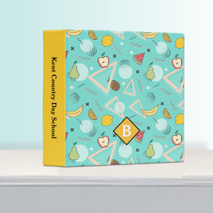 Fruit Memphis Aqua Pattern Binder