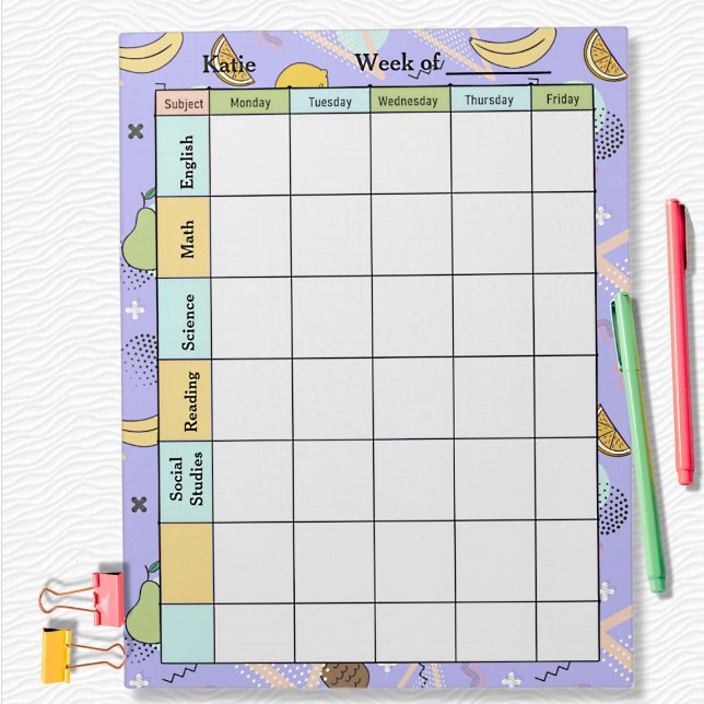 Fruit Memphis Purple Homework Assignment Notepad (Creator Uploaded)