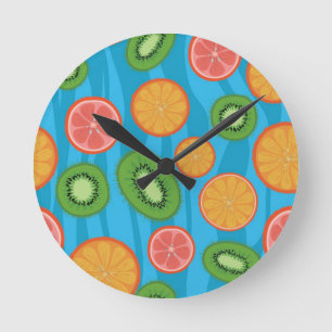 Fruit mood round clock