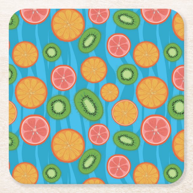 Fruit mood square paper coaster (Front)