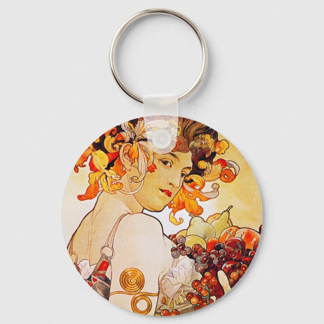 Fruit, Mucha Keychain (Front)
