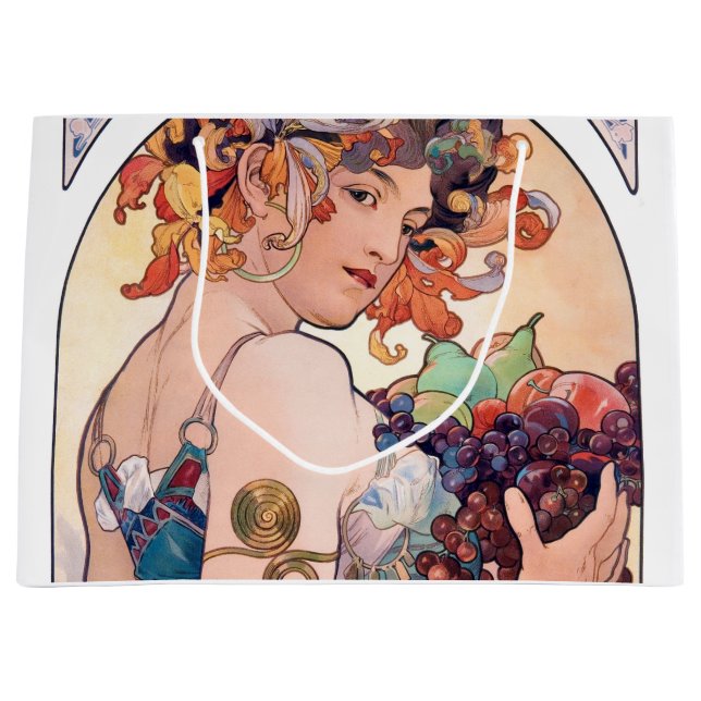 Fruit, Mucha Large Gift Bag (Front)