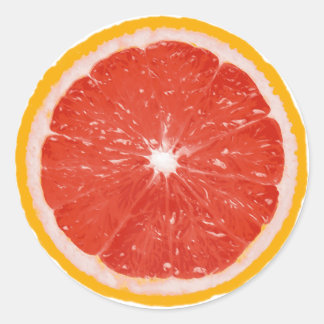 Fruit Note Round Sticker - Grapefruit