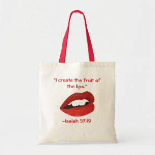 Fruit of the lips tote bag