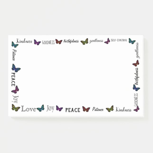 Fruit of the Spirit Bible Verse Butterfly Post-it Notes (Front)