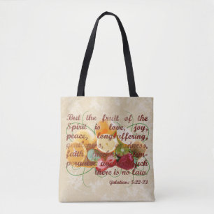 Fruit of the Spirit Bible Verse Christian Tote Bag